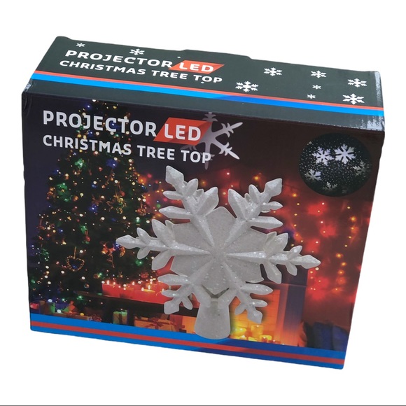 Holiday Christmas Projector Tree Topper Lighted With Led Rotating